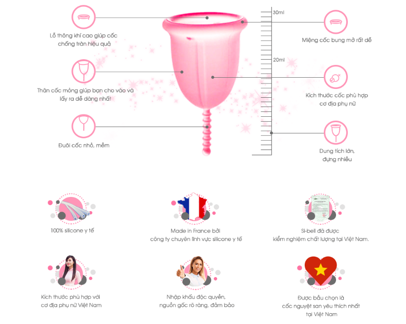 Ưu điểm cốc nguyệt san SIbell Ưu điểm cốc nguyệt san SIbell
